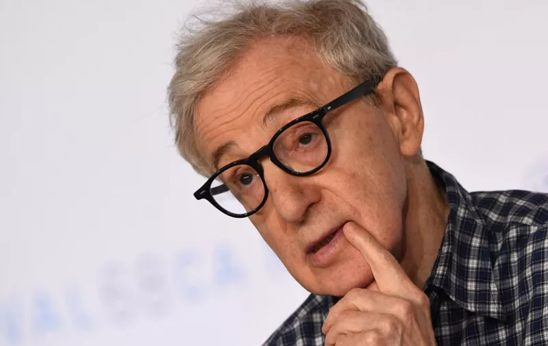 US director Woody Allen talks during a press conference for the film "Irrational Man" at the 68th Cannes Film Festival in Cannes, southeastern France, on May 15, 2015. AFP PHOTO / ANNE-CHRISTINE POUJOULAT