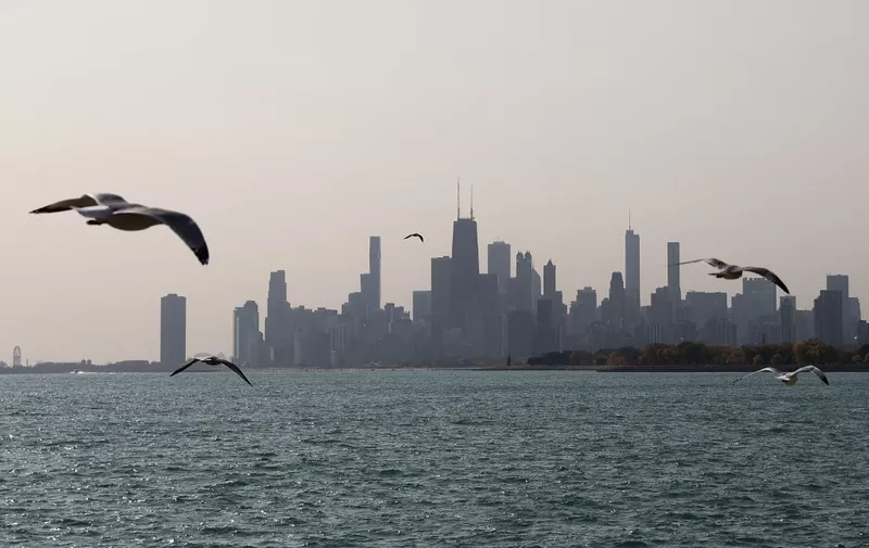 View of Lake Michigan and the city skyline in Chicago, United States on October 14, 2022. (Photo by Jakub Porzycki/NurPhoto) (Photo by Jakub Porzycki / NurPhoto / NurPhoto via AFP)
