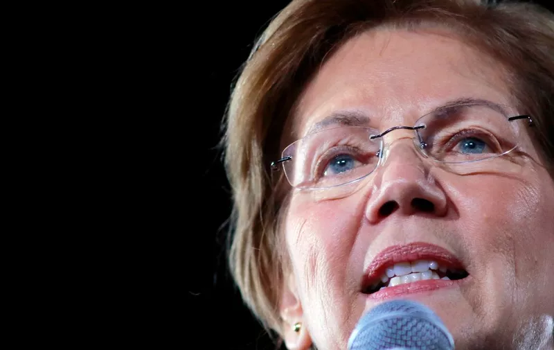 Democratic presidential candidate Massachusetts Senator Elizabeth Warren speaks at a campaign rally on the eve of Nevada Democratic Caucus in Las Vegas, Nevada on February 21, 2020. (Photo by Ronda Churchill / AFP)