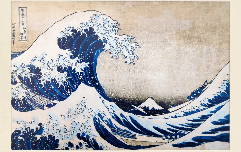 Illustration of the "The Great Wave of Kangawa" by Katsushika Hokusai published on December 1st, 1884 in the monthly magazine "Paris illustré".