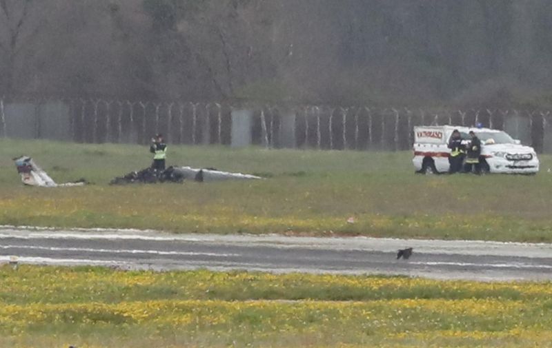 31.03.2023., Pula - U Zracnoj luci Pula pri polijetanju je pao je mali privatni avion pri cemu su poginule dvije osobe. Photo: Srecko Niketic/PIXSELL