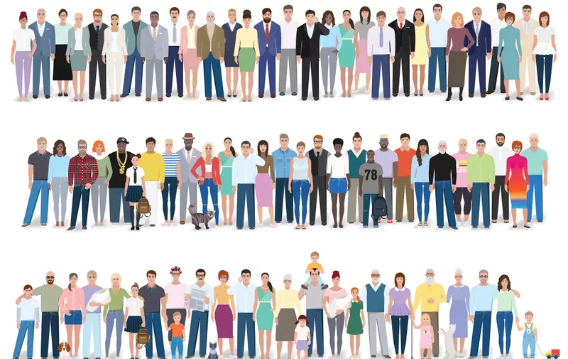 Group of different people, work, different, family, vector illustration