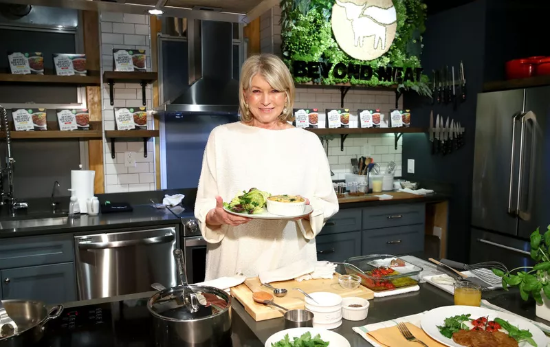 NEW YORK, NEW YORK - MARCH 10: Martha Stewart prepares the Classic Beyond Breakfast Sausage with Spinach and Sweet Onion Frittata on March 10, 2020 in New York City. (Photo by )