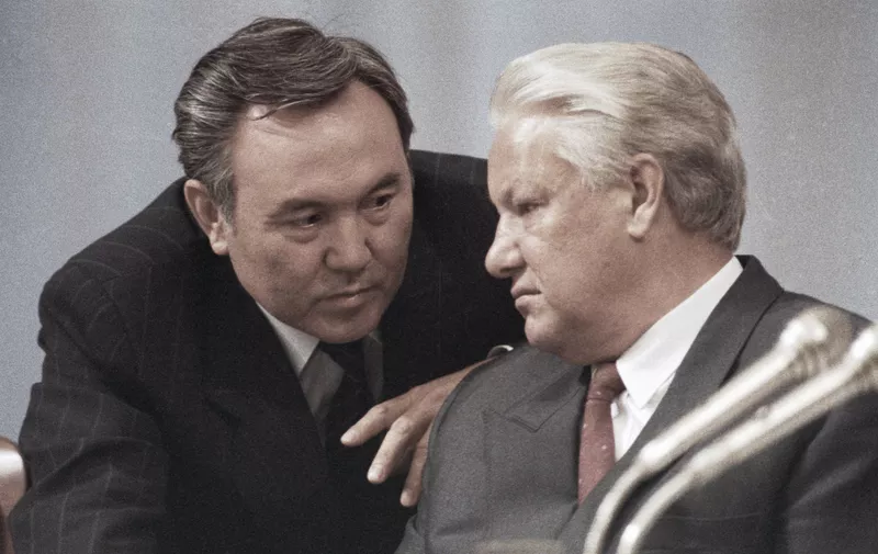 13847 14.09.1991 Kazakh President Nursultan Nazarbayev (left) and Russian President Boris Yeltsin (right) attending the fifth extraordinary Congress of People's Deputies of the USSR, Image: 420510258, License: Rights-managed, Restrictions: , Model Release: no, Credit line: Profimedia, Sputnik