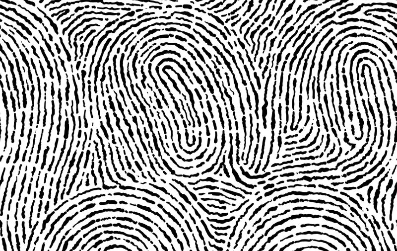 Fingerprint seamless background on square shape.