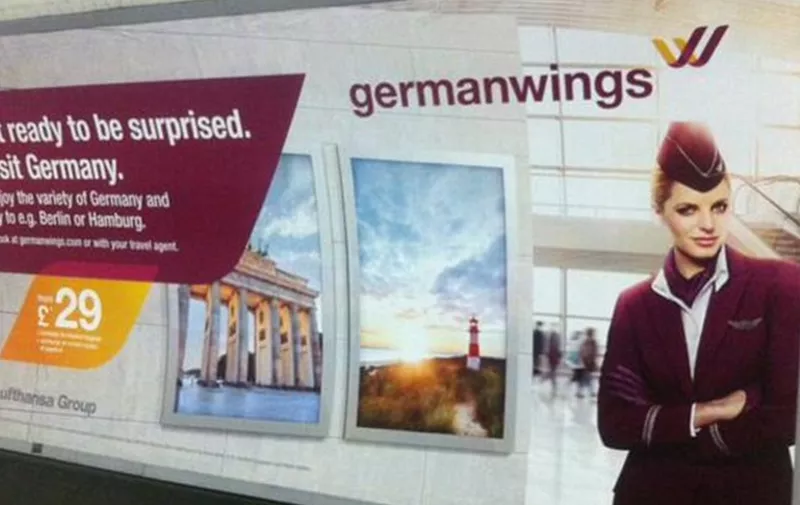 Reklamni plakat Germanwingsa u londonskom metrou