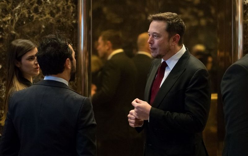 NEW YORK, NY - JANUARY 6: Entrepreneur Elon Musk arrives at Trump Tower, January 6, 2017 in New York City. President-elect Donald Trump and his transition team are in the process of filling cabinet and other high level positions for the new administration.   Drew Angerer/Getty Images/AFP