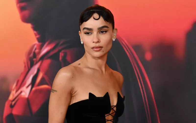 US actress Zoë Kravitz arrives for "The Batman" world premiere at Josie Robertson Plaza in New York, March 1, 2022. (Photo by ANGELA WEISS / AFP)