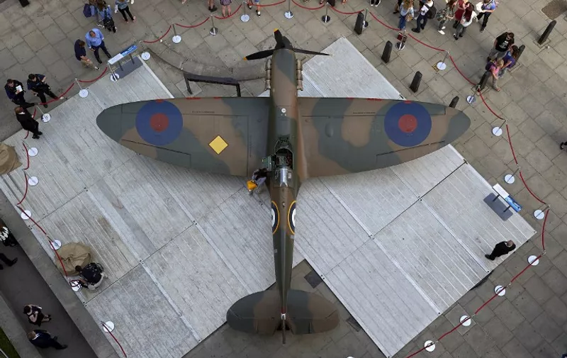 A Vickers Supermarine Spitfire Mk.1A &#8211; P9374/G-MK1A aircraft is pictured outside the Churchill War Rooms in central London, on July 3, 2015, during a photocall ahead of its sale by Christie&#8217;s auction house. The spitfire will be auctioned in London on July 9, 2015, and is expected to fetch in the region of GBP 1.5m [&hellip;]