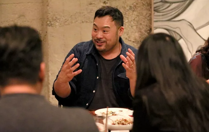 LOS ANGELES, CA - FEBRUARY 22: Chef/Owner David Chang hosts the Ugly Delicious dinner party at his first west coast restaurant Majordomo on February 22, 2018 in Los Angeles, California.   Rachel Murray/Getty Images for Netflix/AFP