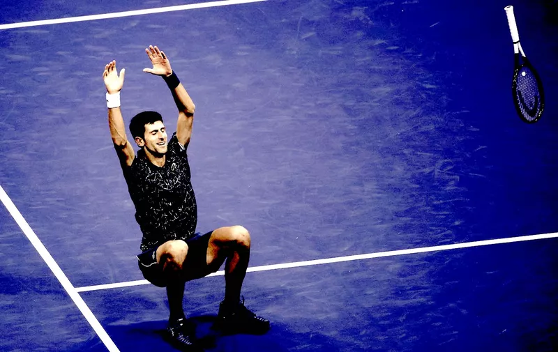 Novak Djokovic of Serbia celebrates his win in 3 sets against Juan Martin del Potro of Argentina in the Men&#8217;s Final in Arthur Ashe Stadium at the 2018 US Open Tennis Championships at the USTA Billie Jean King National Tennis Center in New York City on September 9, 2018. Photo by /UPI, Image: 386028490, License: [&hellip;]