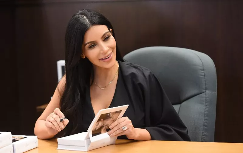 LOS ANGELES, CA - MAY 07: Kim Kardashian West attends the book signing for "Selfish" at Barnes &amp; Noble bookstore at The Grove on May 7, 2015 in Los Angeles, California.   Jason Merritt/Getty Images/AFP