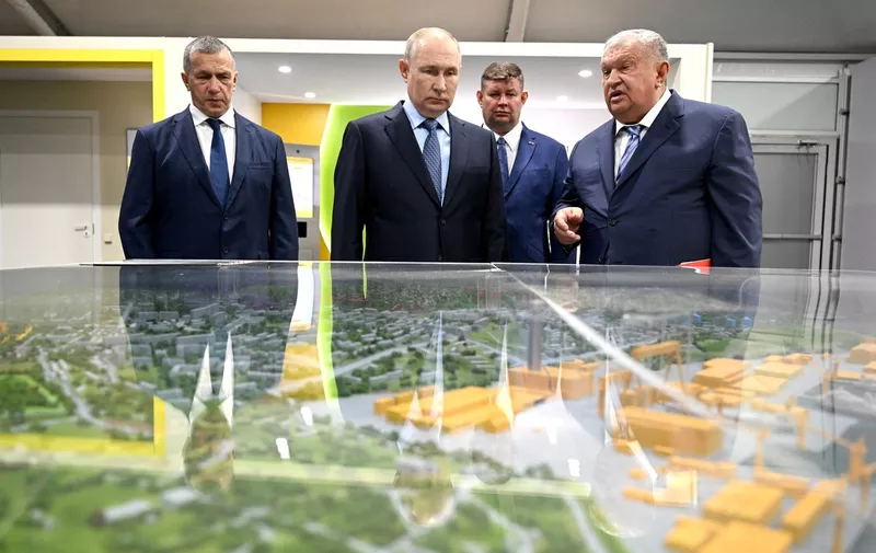 September 11, 2023, Russia, Russia, Russian Federation: Russian President Vladimir Putin arrives at the Zvezda shipbuilding complex where he took part in the name-giving ceremony for the Arctic gas tanker Alexei Kosygin and the shuttle tanker Valentin Pikul in Russia on September 11, 2023,Image: 804735832, License: Rights-managed, Restrictions: , Model Release: no