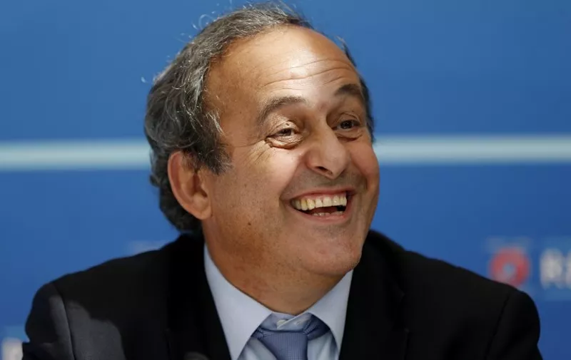 UEFA chief  speaks during a UEFA press conference after the draw for the UEFA Europa League football group stage 2015/16 on August 28, 2015 in Monaco.  