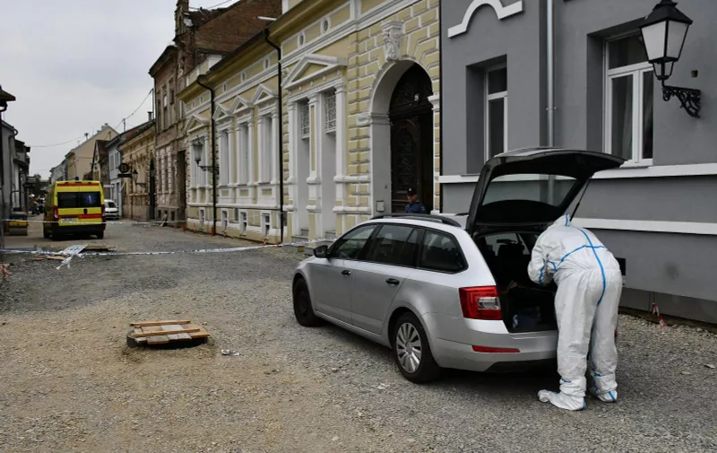23.04.2024. Slavonski Brod - U centru grada u Starcevicevoj ulici, pronadjeno je tijelo muskarca.  Photo: Ivica Galovic/PIXSELL