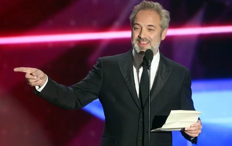 BEVERLY HILLS, CA - OCTOBER 30: Honoree Sam Mendes accepts the John Schlesinger Britannia Award for Excellence in Directing onstage during the 2015 Jaguar Land Rover British Academy Britannia Awards presented by American Airlines at The Beverly Hilton Hotel on October 30, 2015 in Beverly Hills, California.   Frederick M. Brown/Getty Images for BAFTA LA/AFP