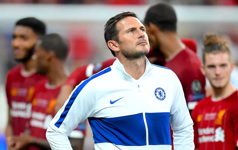 ISTANBUL, TURKEY - AUGUST 14: Frank Lampard, Manager of Chelsea reacts following defeat in the penalty shoot out following the UEFA Super Cup match between Liverpool and Chelsea at Vodafone Park on August 14, 2019 in Istanbul, Turkey. (Photo by Michael Regan/Getty Images)