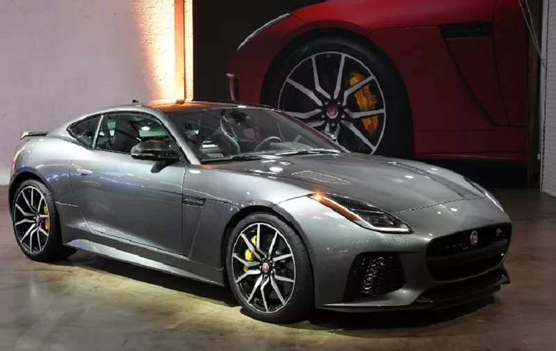LOS ANGELES, CA - NOVEMBER 28: The Jaguar F-TYPE SVR at an exclusive customer preview which introduced three new vehicles from Jaguar Land Rover's Special Vehicle Operations Division on November 28, 2017 in Los Angeles, California.   Neilson Barnard/Getty Images for Jaguar Land Rover/AFP