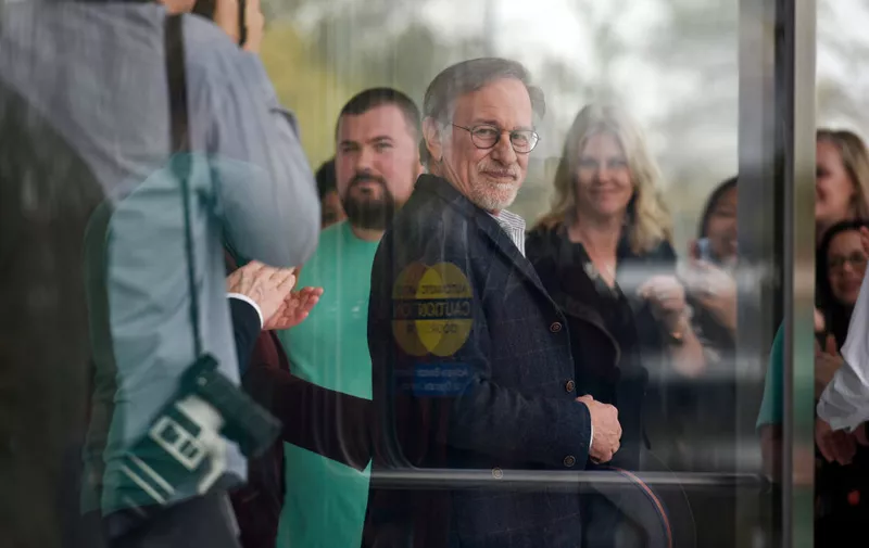 CUPERTINO, CA - MARCH 25: Filmmaker Steven Spielberg attends an Apple product launch event at the Steve Jobs Theater at Apple Park on March 25, 2019 in Cupertino, California. Apple Inc. announced the launch of its new video streaming service, and also unveiled a premium subscription tier to its News app. (Photo by Michael Short/Getty Images)
