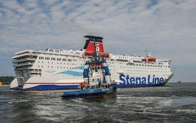 Stena Spirit ferry is seen in Gdynia, Poland on 23 June 2017 Due to the growing demand for freight transport Stena Line introduces the fourth ferry to the service on the Gdynia (Poland) - Karlskrona (Sweden) route. (Photo by Michal Fludra/NurPhoto) (Photo by Michal Fludra / NurPhoto / NurPhoto via AFP)