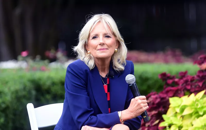 September 24, 2020 - Fort Monroe, Virginia, USA - JILL BIDEN during campaign meeting African American Educators Conversation in Fort Monroe.,Image: 561075402, License: Rights-managed, Restrictions: , Model Release: no