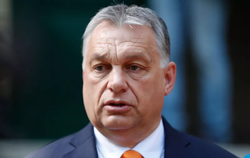 BUDAPEST, HUNGARY - MAY 26: Hungarian Prime Minister Viktor Orban talks with the press after he cast his ballot on May 26, 2019 in Budapest, Hungary. Hungary will vote today to elect the 21 members of the Hungary delegation to the European Parliament as part of the European elections held across the European Union. (Photo by Laszlo Balogh/Getty Images)