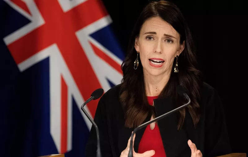 New Zealand Prime Minister Jacinda Ardern speaks to media on the White Island volcanic eruption during her post-cabinet press conference at Parliament in Wellington on December 16, 2019. - New Zealand paused for a minute's silence on December 16 to mark one week since the deadly White Island eruption, as Prime Minister Jacinda Ardern warned grieving families face a long wait for answers about how the disaster was allowed to take place. (Photo by Marty MELVILLE / AFP)