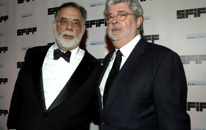 SAN FRANCISCO, CA - APRIL 30: Francis Ford Coppola (L) and George Lucas attend the 52nd San Francisco International Film Festival Film Society Awards Night at the Westin St. Francis Hotel on April 30, 2009 in San Francisco, California.   Tim Mosenfelder/Getty Images/AFP