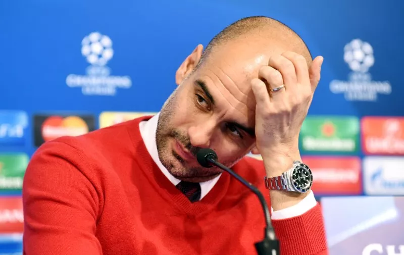 (FILES) This file photo taken on December 08, 2015 shows Bayern Munich's Spanish head coach Pep Guardiola during a press conference at the Maksimir Stadium in Zagreb, on the eve of the UEFA Champions League group stage F football match between bayern Munich and Dinamo Zagreb.

Guardiola, who is set to announce his future before Christmas, could leave Bayern Munich at the end of the season, according to German Newspapers Bild and Kicker.  / 