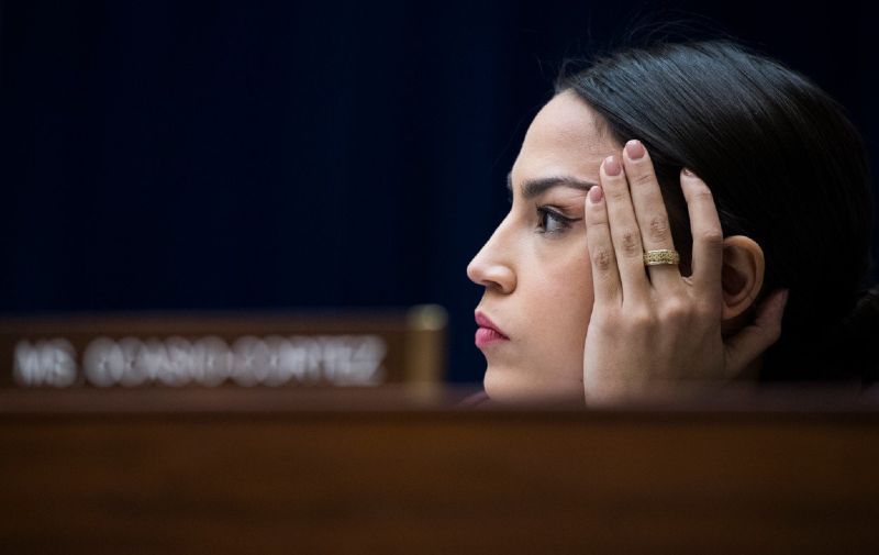 UNITED STATES - FEBRUARY 27: Rep. Alexandria Ocasio-Cortez, D-N.Y., is seen during a House Oversight and Reform Committee hearing in Rayburn Building featuring testimony by Michael Cohen, former attorney for President Donald Trump, on Russian interference in the 2016 election on Wednesday, February 27, 2019., Image: 416346984, License: Rights-managed, Restrictions: *** World Rights *** Minimum Rates Apply in the US: $75 for Print, $20 for Web ***, Model Release: no, Credit line: Profimedia, SIPA USA
