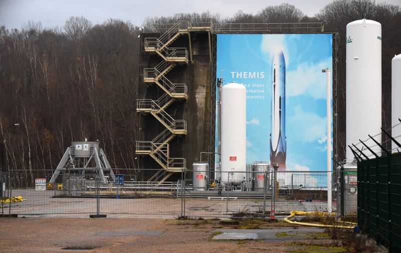 A photo shows the Arianegroup test site of Vernon, on December 6, 2021. (Photo by Eric PIERMONT / AFP)