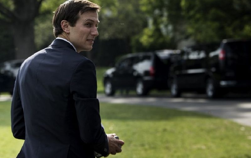 (FILES): This file photo taken on April 27, 2017 shows White House Senior Advisor Jared Kushner walking to the White House in Washington, DC.
The activities of President Donald Trump's son-in-law and senior aide Jared Kushner have come under FBI scrutiny as part of the probe of Russian interference in last year's presidential election, US media reported May 25, 2017.  Although it is unclear whether Kushner is a main focus of the probe, he is under investigation for the "extent and nature" of his interaction with Russian officials, the Washington Post reported, citing people familiar with the matter. / AFP PHOTO / Brendan Smialowski