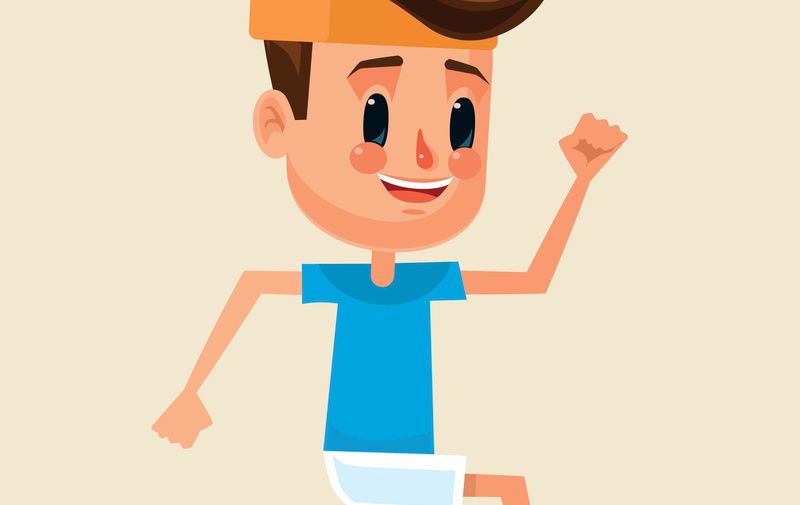 Sportsman runner character. Vector flat cartoon illustration