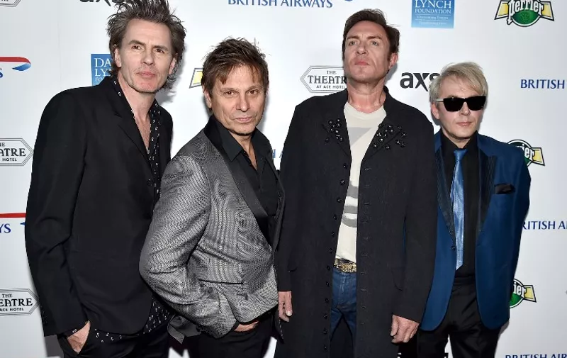 LOS ANGELES, CA - APRIL 01: (L-R) Musicians John Taylor, Roger Taylor, Simon Le Bon and Nick Rhodes of Duran Duran attend the David Lynch Foundation's DLF Live presents "The Music Of David Lynch" at The Theatre at Ace Hotel on April 1, 2015 in Los Angeles, California.   Kevin Winter/Getty Images/AFP