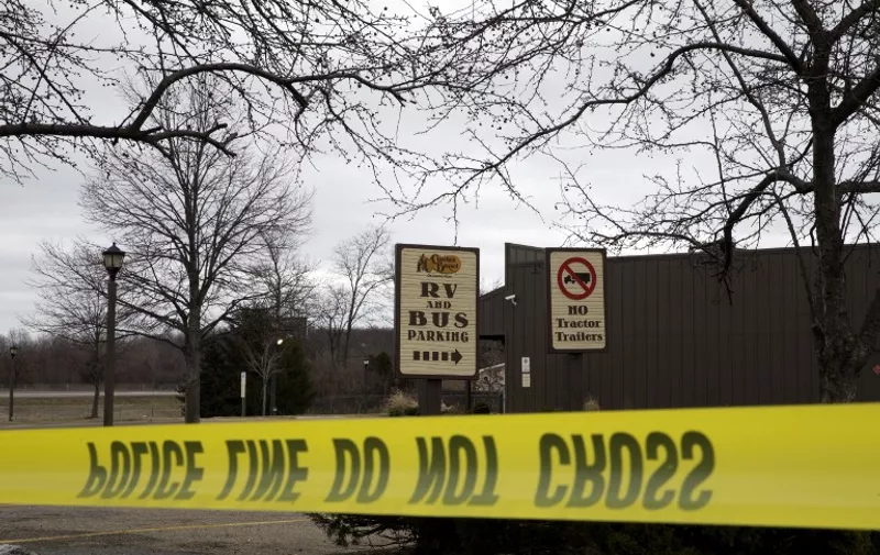 KALAMAZOO, MI - FEBRUARY 21: A general view of the Cracker Barrel where a gunman went on a shooting rampage, on February 21, 2016 in Kalamazoo, Michigan. Authorities said that a shooter who killed six people and injured two others was an Uber driver who appears to have gunned down people at random during a four-hour rampage in the parking lots of a western Michigan apartment complex, a car dealeship and a Cracker Barrel store.   Tasos Katopodis/Getty Images/AFP