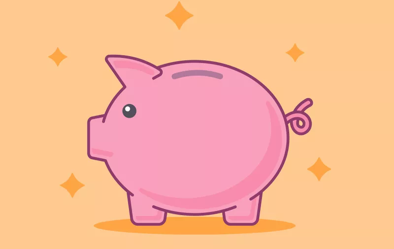 Piggy bank. Banking concept. Flat style. Vector illustration