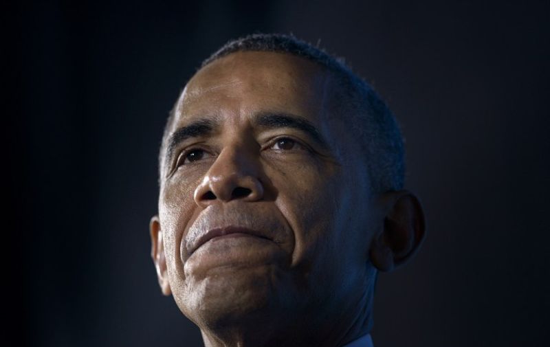 US President Barack Obama speaks at the City Club of Cleveland March 18, 2015 in Cleveland, Ohio. AFP PHOTO/BRENDAN SMIALOWSKI