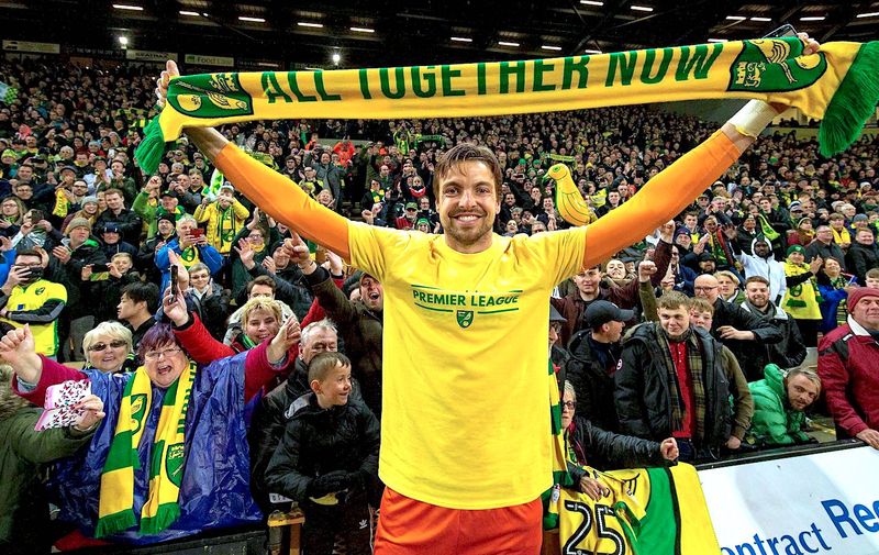 single club/league/player publications/services. Tim Krul of Norwich City celebrates Norwich City v Blackburn Rovers &#8211; EFL Sky Bet Championship 18/19, Football, Carrow Road, Norwich. UK. 27 APR 2019, Image: 429363858, License: Rights-managed, Restrictions: EDITORIAL USE ONLY No use with unauthorised audio, video, data, fixture lists (outside the EU), club/league logos or &#8220;live&#8221; services. Online in-match [&hellip;]