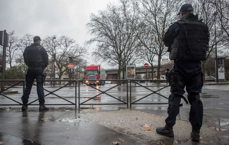 Police in Paris were placed on the highest alert status a day after heavily armed gunmen shouting Islamist slogans stormed French satirical newspaper 'Charlie Hebdo'
Reaction to the 'Charlie Hebdo' shootings, Paris, France - 08 Jan 2015
A huge manhunt for two brothers suspected of massacring 12 people in an Islamist attack at a satirical French weekly zeroed in on a northern town Thursday after the discovery of one of the getaway cars. As thousands of police tightened their net, the country marked a rare national day of mourning for Wednesday's bloodbath at Charlie Hebdo magazine in Paris, the worst terrorist attack in France for half a century.,Image: 235262833, License: Rights-managed, Restrictions: , Model Release: no, Credit line: Profimedia