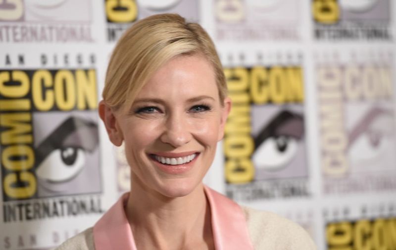 Actress Cate Blanchett attends the press line for " The Hobbit: The Battle of the Five Armies" on the third day of the 45th annual Comic-Con, in San Diego, California July 26, 2014 at the San Diego Convention Center .   AFP PHOTO / ROBYN BECK / AFP / ROBYN BECK