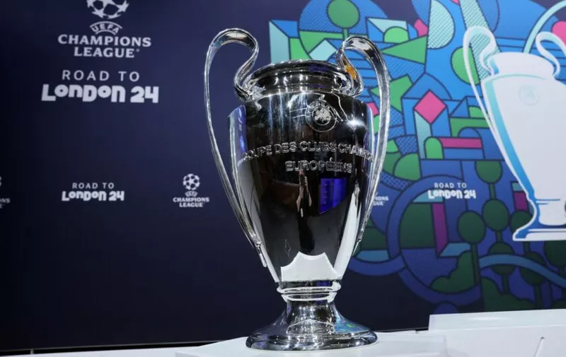 Soccer Football - Champions League - Draw For Quarter Final, Semi Final and Final - UEFA Headquarters, Nyon, Switzerland - March 15, 2024 The Champions League trophy is pictured before the draw REUTERS/Denis Balibouse