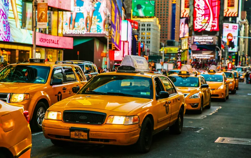 Times Square, New York City, New York State, Night, Taxi