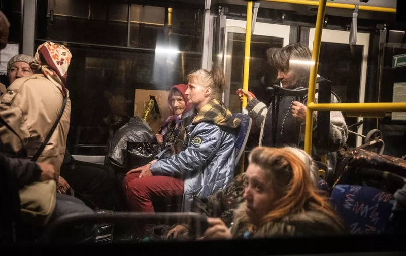 Mariupol's evacuees arrive in Zaporizhia by bus on Sunday night. United Nations and The Red Cross has now evacuated over 300 civilians from Russia controlled Mariupol, as the last wave of Azovstal evacuees reach safety in Ukraine controlled Zaporizhia on Sunday night. 
Ukraine President Zelenskiy said on Saturday, the first phase of evacuation from Mariupolës last stronghold, Azovstal have been completed. According to the United Nations, more than 11 million people are believed to have fled their homes in Ukraine since the conflict began, with 7.7 million people displaced inside their homeland.
Evacuation from Azovstal to Zaporizhia in Ukraine - 8 May 2022,Image: 689861451, License: Rights-managed, Restrictions: , Model Release: no, Credit line: Profimedia