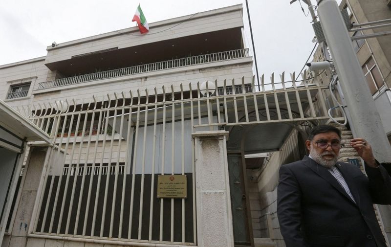 A picture shows a view of a new consular annex to Iran's embassy in Damascus on its inauguration day on April 8, 2024. Iran's foreign minister again accused the United States on April 8 of approving a deadly strike blamed on Israel that destroyed Tehran's Damascus consulate a week earlier, after he inaugurated a new consulate in the Syrian capital. (Photo by LOUAI BESHARA / AFP)