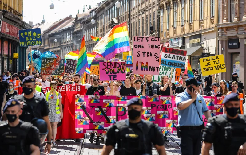 03.07.2021., Zagreb - 20. Povorka ponosa LGBTIQ osoba i obitelji Zagreb Pride 2021 pod sloganom "Prajd zauvijek". Photo: Jurica Galoic/PIXSELL