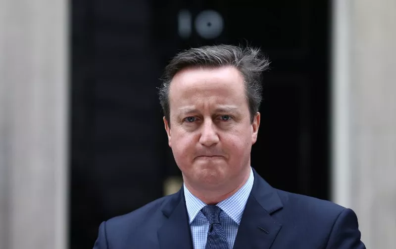 British Prime Minister David Cameron makes a statement to the media outside 10 Downing Street in London on February 20 , 2016 regarding the EU negotiations and to announce the date of the in-out EU referendum after chairing a meeting of the cabinet. 
Prime Minister David Cameron takes a deal giving Britain "special status" in the EU back to London on February 20 hoping it will be enough to keep his country in the bloc as campaigning begins for a crucial in-out referendum. The prime minister announced that the referendum would be held on June 23. / AFP / JUSTIN TALLIS