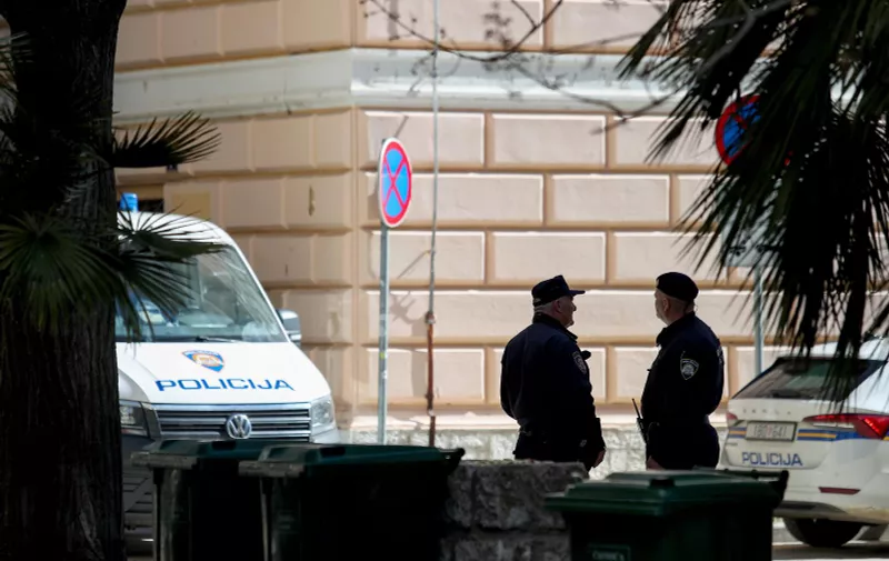 20.03.2024., Zadar - Policijsko osiguranje tijekom nastavka sudjenje Dusku Tanaskovicu za ubojstvo na Zrcu. Photo: Sime Zelic/PIXSELL