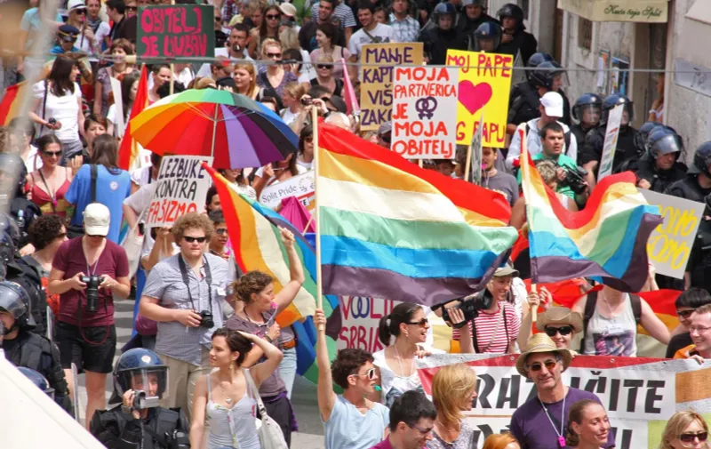 11.06.2011., Split - Prvi Gay pride u Splitu okupio je oko 200 sudionika iz cijele Europe. Izazvao je veliki revolt u gradu tako da su specijalci imali puno posla Photo: Ivana Ivanovic/PIXSELL