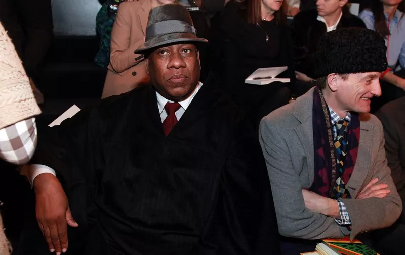 NEW YORK, NY - FEBRUARY 17: Vogue's American editor-at-large Andre Leon Talley and Hamish Bowles attend the Ralph Lauren Fall 2011 fashion show during Mercedes-Benz Fashion Week at Skylight Studio on February 17, 2011 in New York City.   Astrid Stawiarz/Getty Images for IMG/AFP (Photo by Astrid Stawiarz / GETTY IMAGES NORTH AMERICA / Getty Images via AFP)
