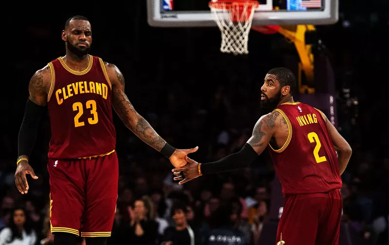 March 19, 2017 &#8211; Los Angeles, CA, USA &#8211; Cleveland Cavaliers guard Kyrie Irving (2), right, celebrates his basket with forward LeBron James (23) during a game against the Lakers at Staples Center in Los Angeles on Sunday, March 19, 2017., Image: 325878904, License: Rights-managed, Restrictions: * Tabloid Rights Out *, Model Release: no, Credit [&hellip;]